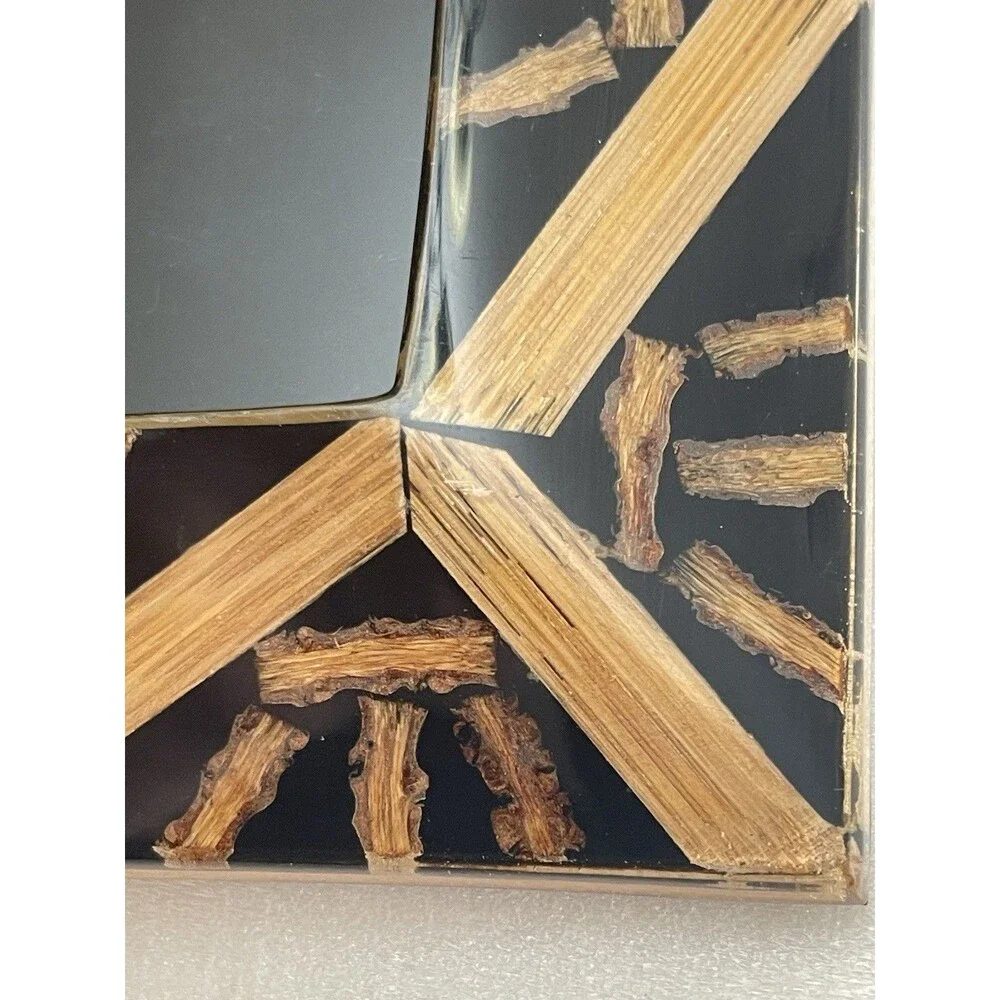 VTG Wooden Inlay Marquetry Picture Frame Set 5.5